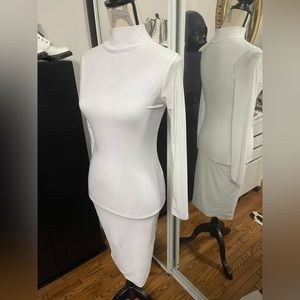 Fashion nova white stretchy form fitting dress